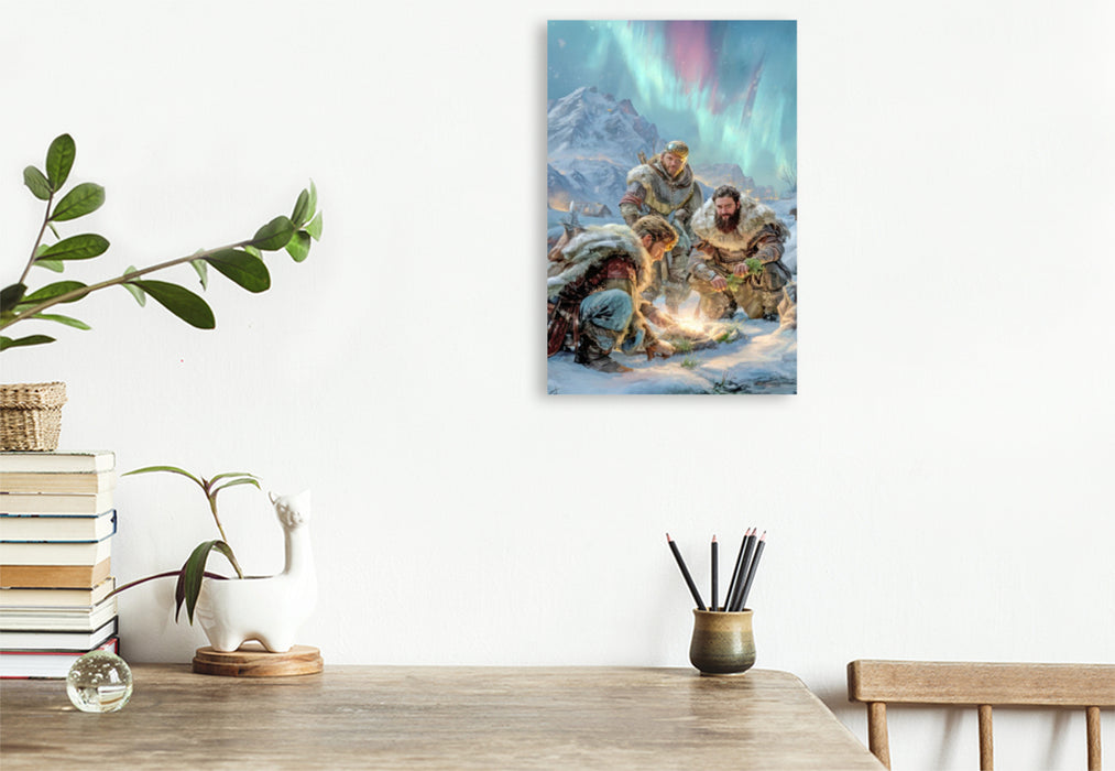 Premium Textil-Leinwand Wikinger Fantasiemotive