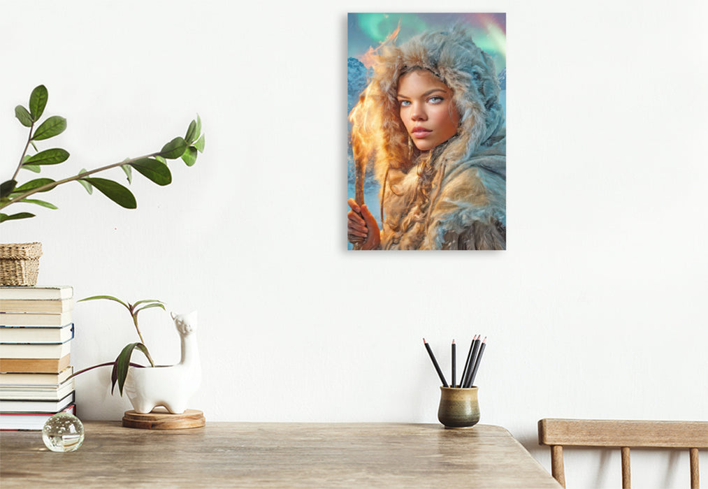 Premium Textil-Leinwand Wikinger Fantasiemotive