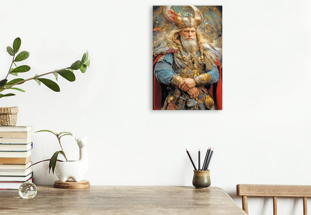 Premium Textil-Leinwand Wikinger Fantasiemotive
