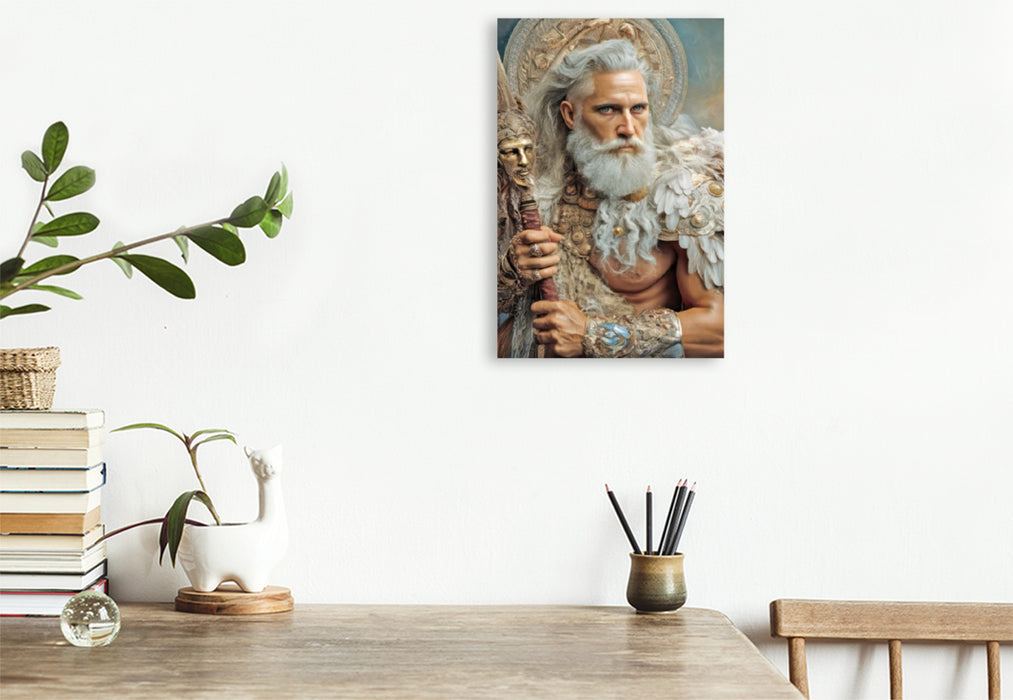 Premium Textil-Leinwand Wikinger Fantasiemotive