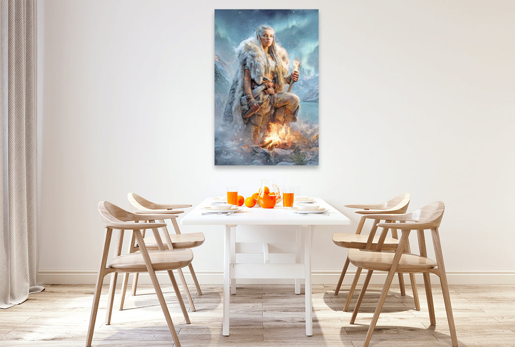 Premium Textil-Leinwand Wikinger Fantasiemotive