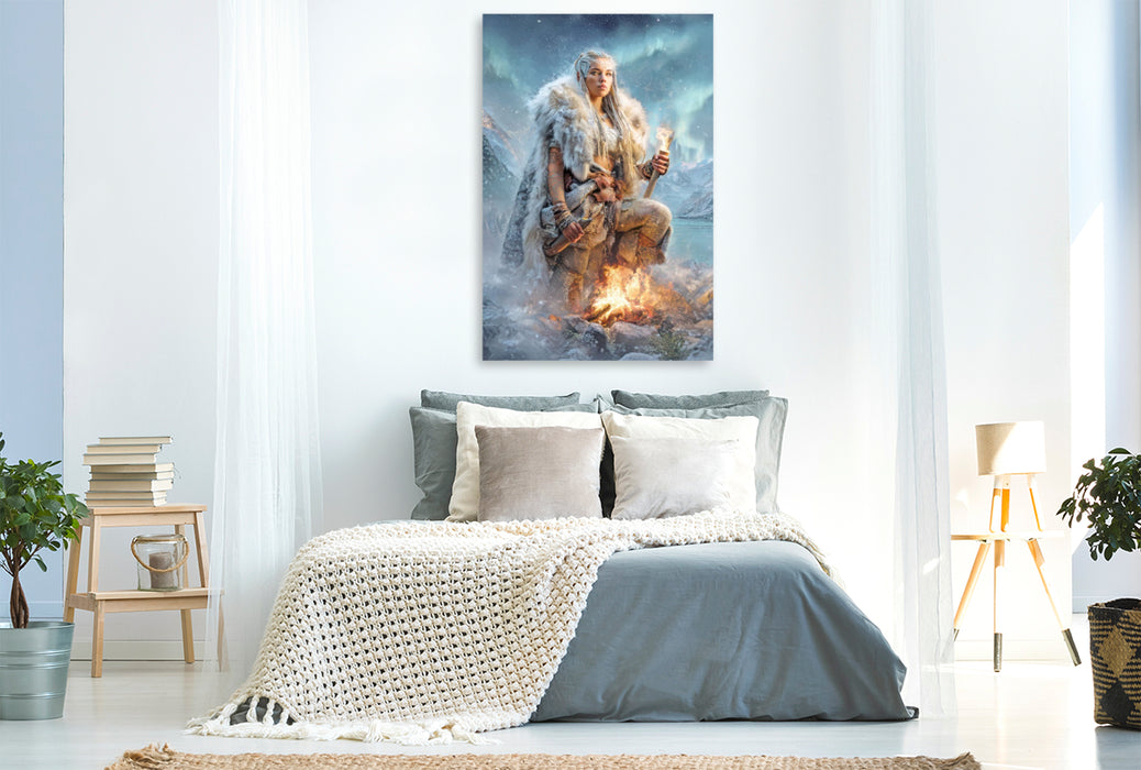 Premium Textil-Leinwand Wikinger Fantasiemotive