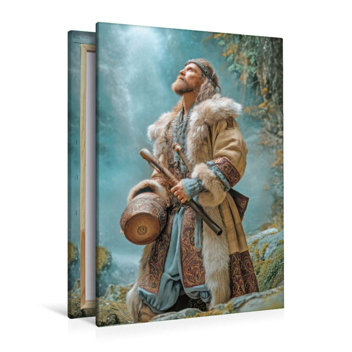 Premium Textil-Leinwand Wikinger Fantasiemotive