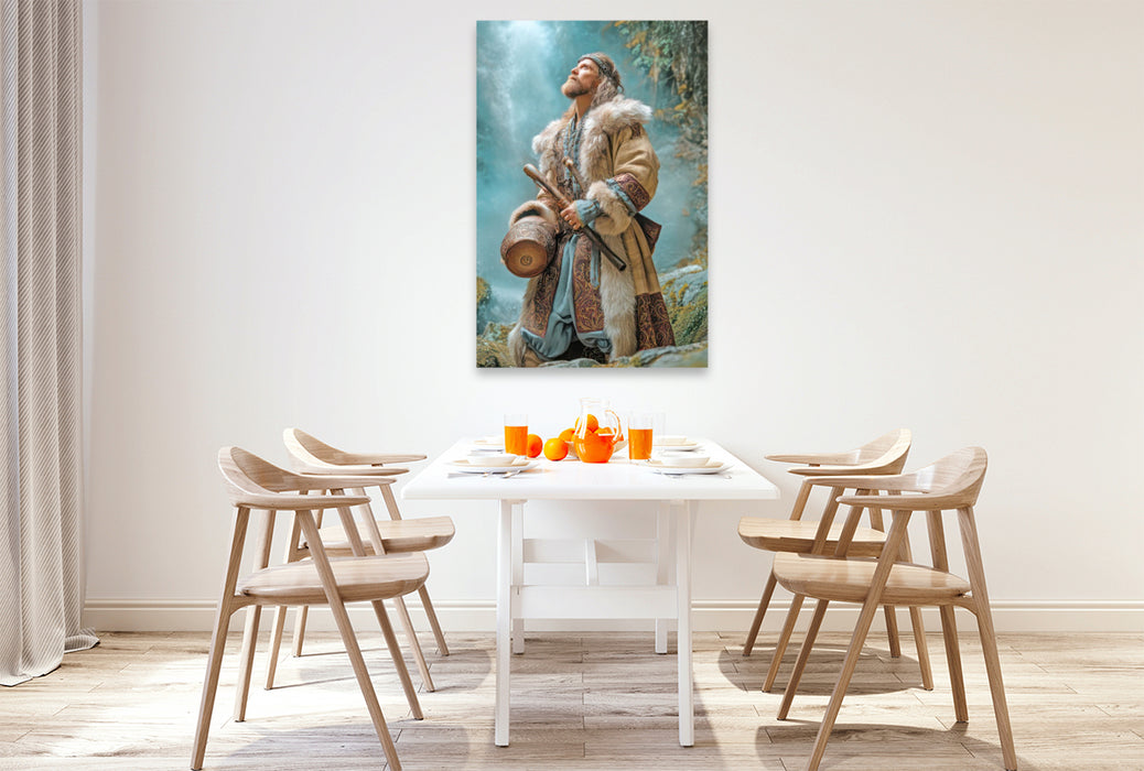 Premium Textil-Leinwand Wikinger Fantasiemotive