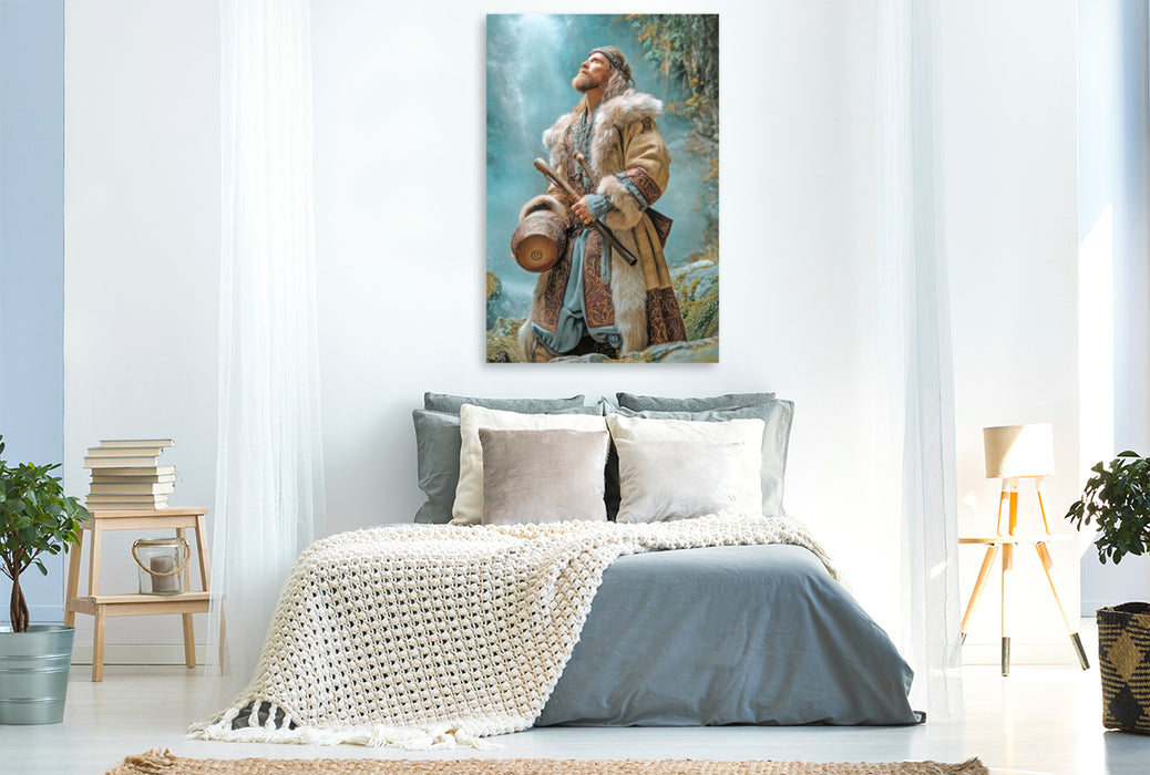 Premium Textil-Leinwand Wikinger Fantasiemotive
