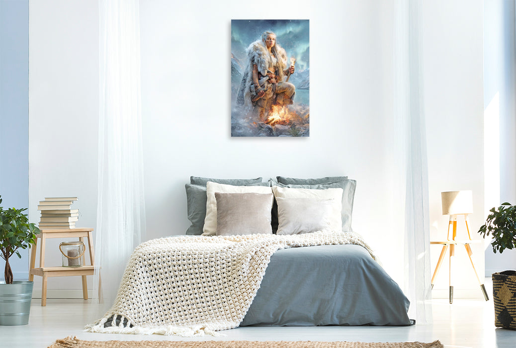 Premium Textil-Leinwand Wikinger Fantasiemotive