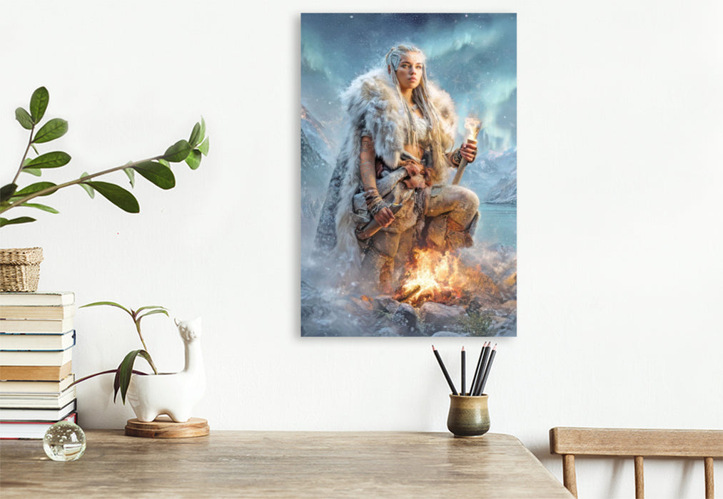 Premium Textil-Leinwand Wikinger Fantasiemotive