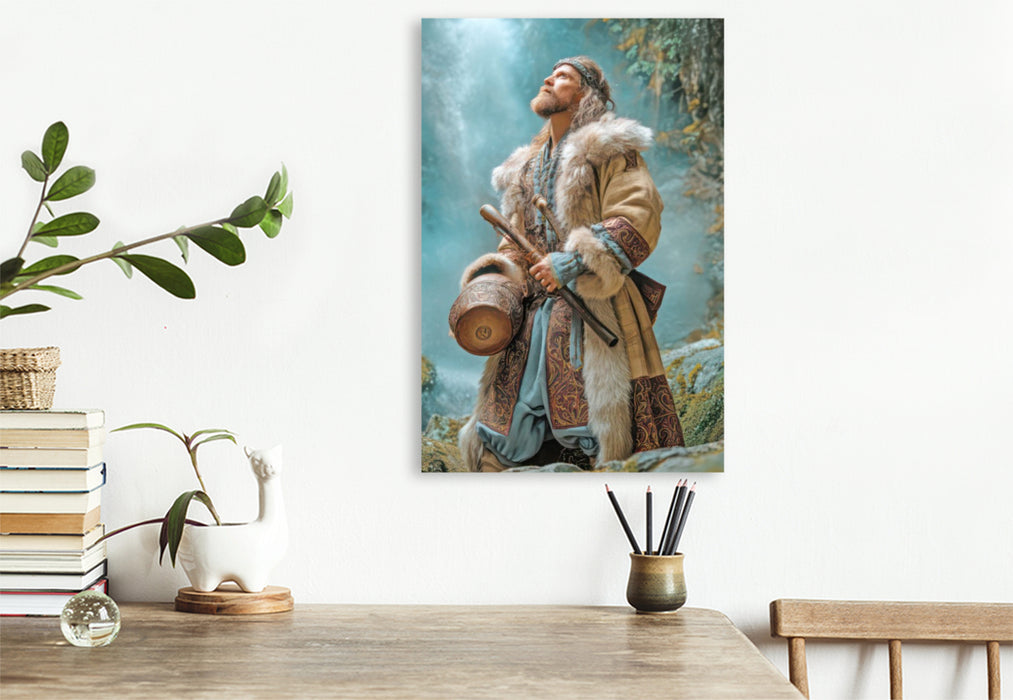 Premium Textil-Leinwand Wikinger Fantasiemotive