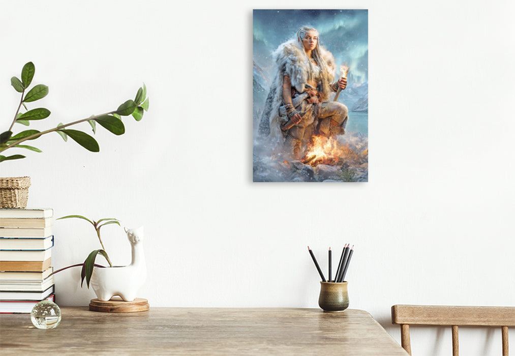 Premium Textil-Leinwand Wikinger Fantasiemotive