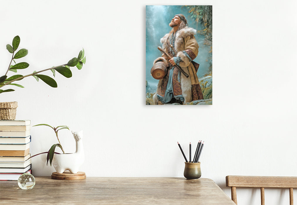 Premium Textil-Leinwand Wikinger Fantasiemotive