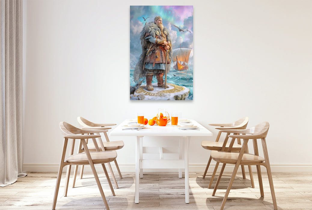 Premium Textil-Leinwand Wikinger Fantasiemotive
