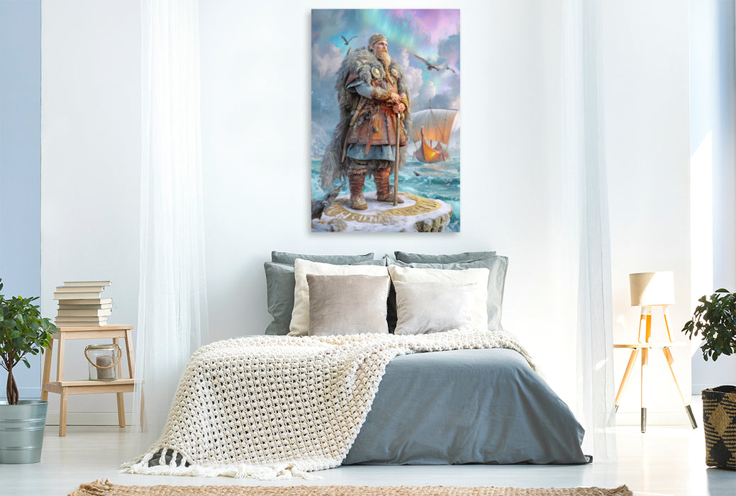 Premium Textil-Leinwand Wikinger Fantasiemotive