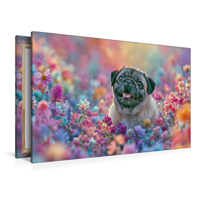 Premium Textil-Leinwand Ein Motiv aus dem Kalender Edle Möpse