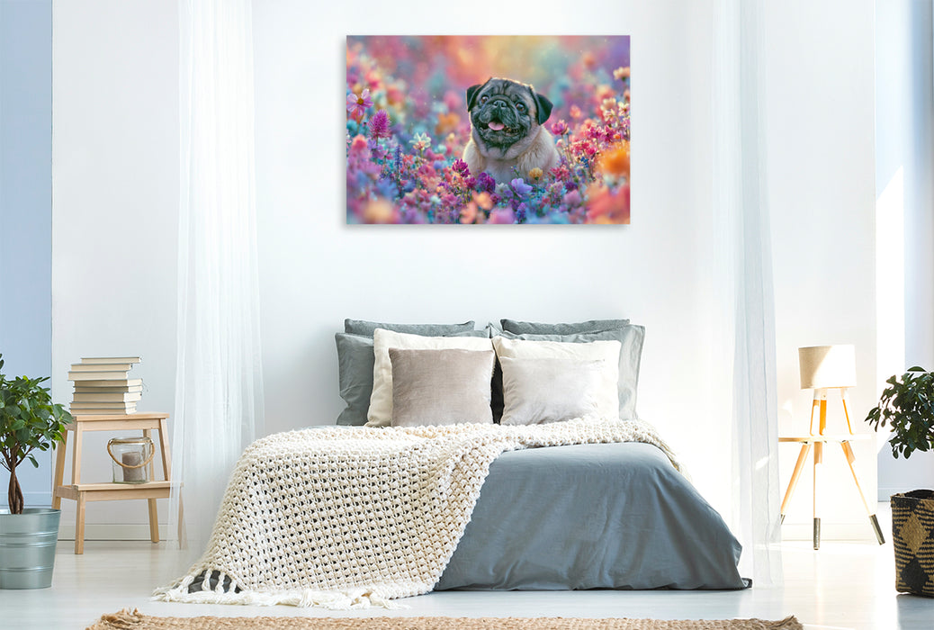 Premium Textil-Leinwand Ein Motiv aus dem Kalender Edle Möpse