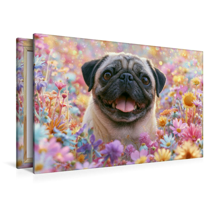 Premium Textil-Leinwand Ein Motiv aus dem Kalender Edle Möpse