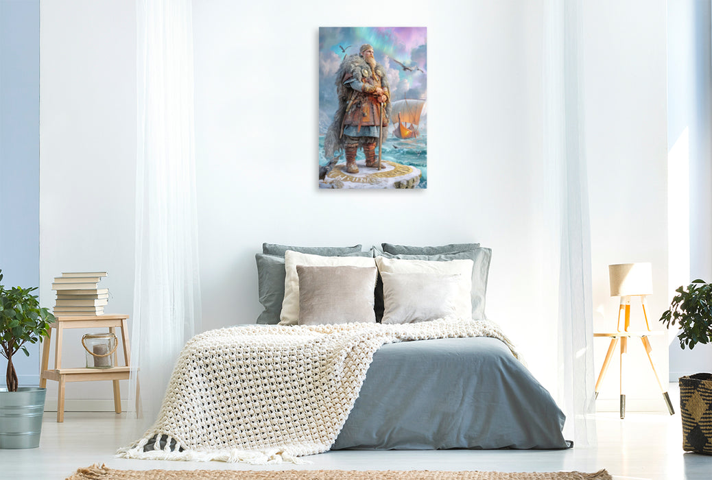Premium Textil-Leinwand Wikinger Fantasiemotive