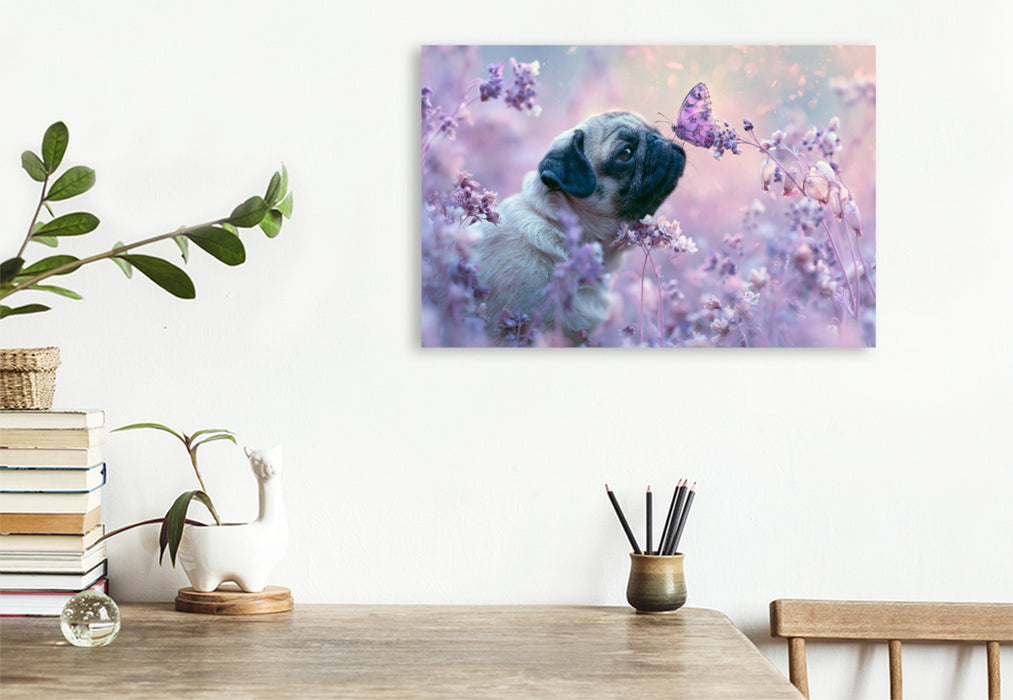 Premium Textil-Leinwand Ein Motiv aus dem Kalender Edle Möpse