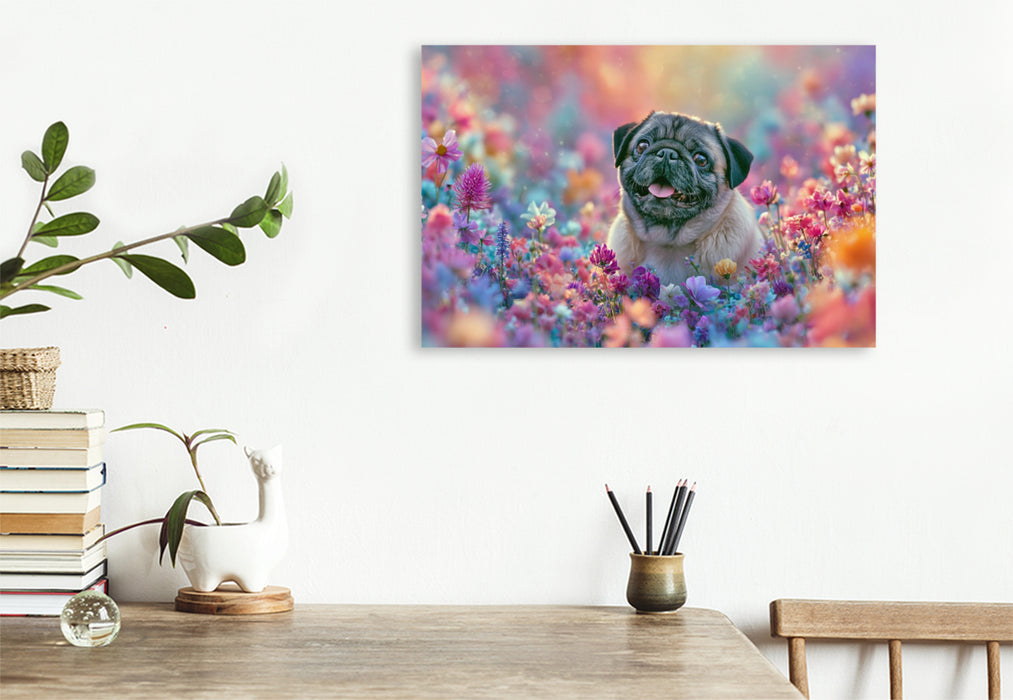 Premium Textil-Leinwand Ein Motiv aus dem Kalender Edle Möpse
