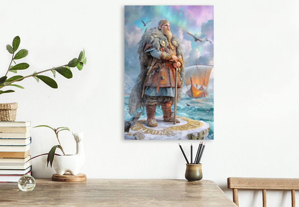 Premium Textil-Leinwand Wikinger Fantasiemotive