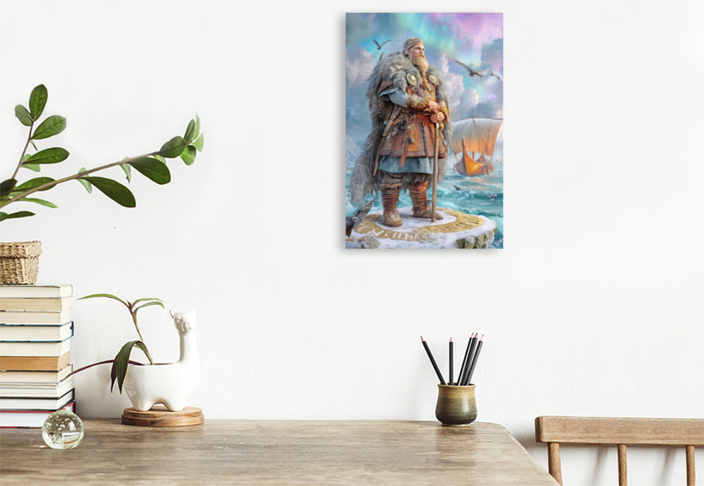 Premium Textil-Leinwand Wikinger Fantasiemotive