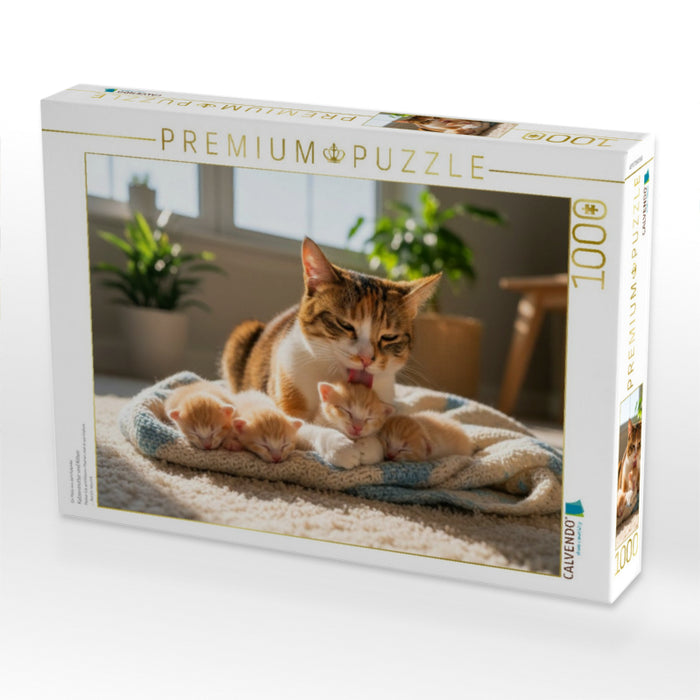 Katzenmutter und Kitten - CALVENDO Foto-Puzzle'