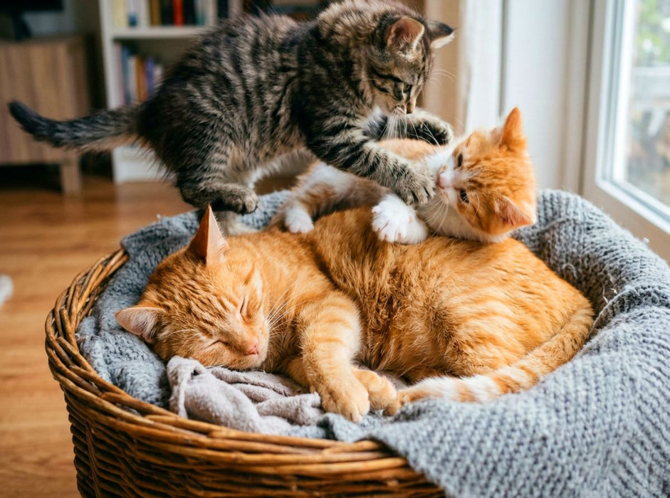 Unerschütterliche Geduld der Katzenmutter - CALVENDO Foto-Puzzle'