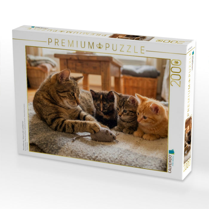 Mauserklärung - Katzenmutter und Kätzchen - CALVENDO Foto-Puzzle'