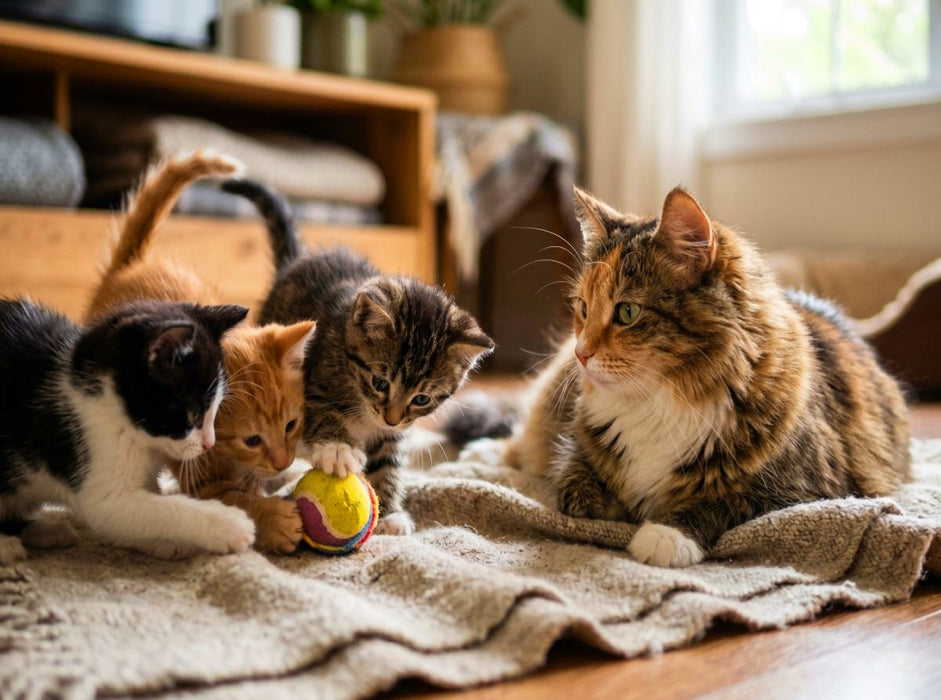 Kätzchen spielen mit dem Ball - CALVENDO Foto-Puzzle'