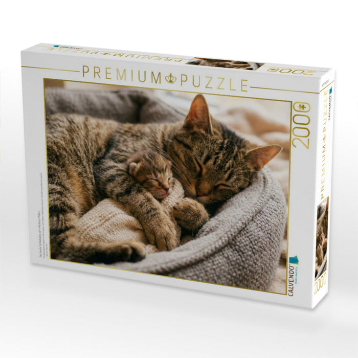 Der beste Schlafplatz ist in Mutters Pfoten - CALVENDO Foto-Puzzle'