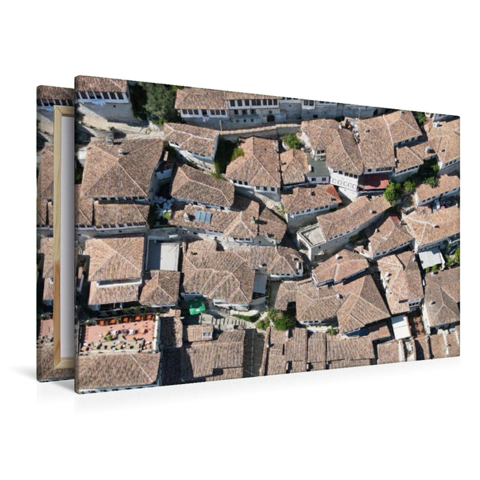 Premium Textil-Leinwand Dächer der Altstadt von Berat