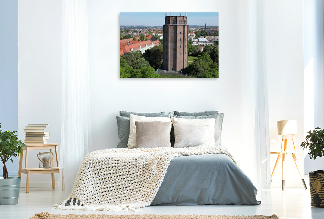 Premium Textil-Leinwand Wasserturm Süd