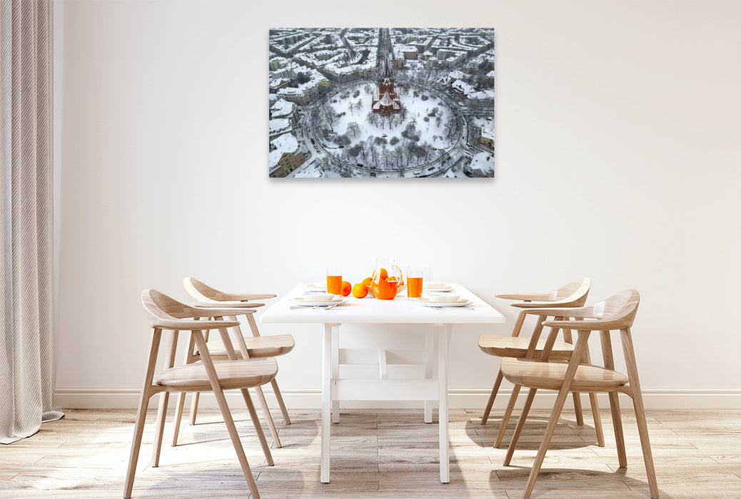 Premium Textil-Leinwand Pauluskirche im Winter