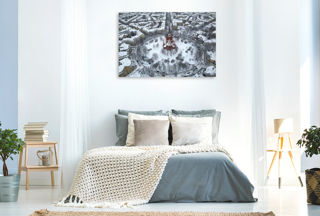 Premium Textil-Leinwand Pauluskirche im Winter