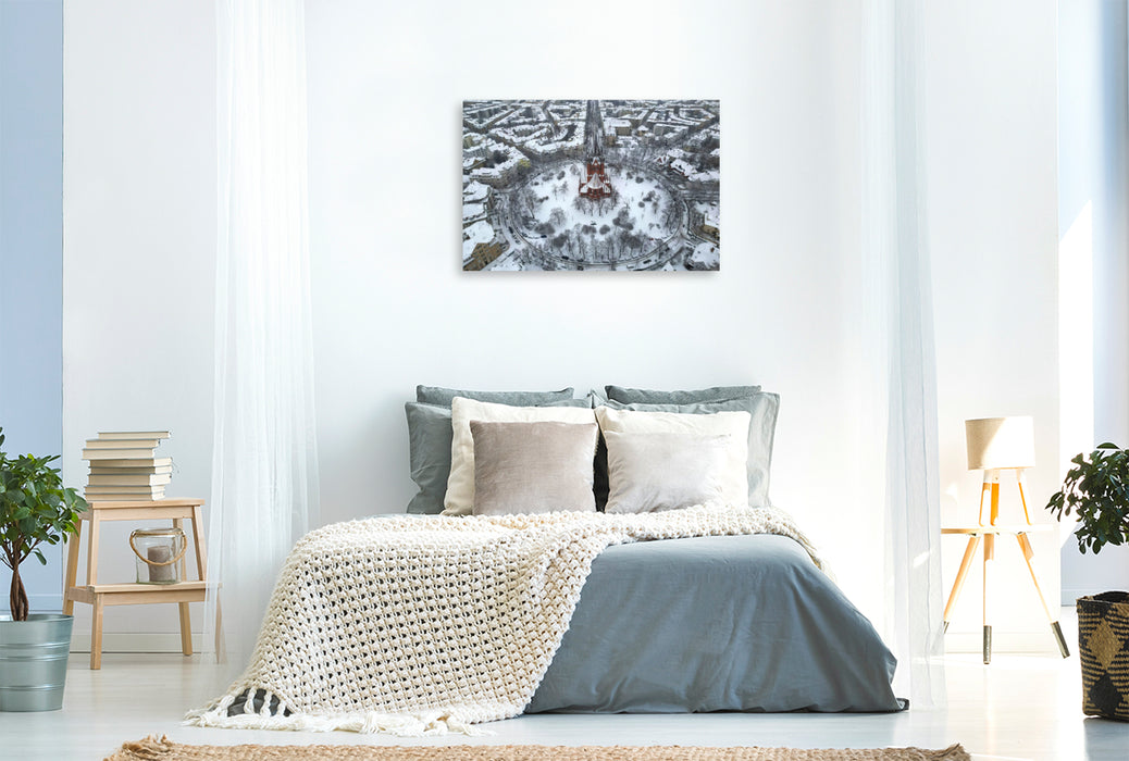 Premium Textil-Leinwand Pauluskirche im Winter