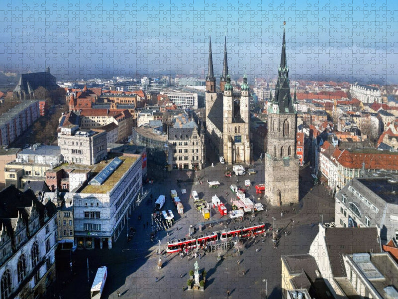 Marktplatz in Halle / Saale - CALVENDO Foto-Puzzle'