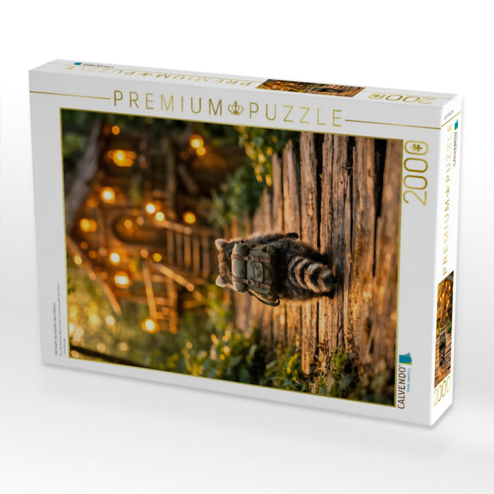 Heimkehr des kleinen Waschbären - CALVENDO Foto-Puzzle'