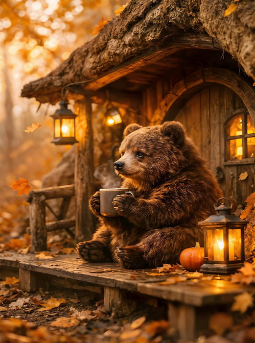 Der kleine Bär vor seiner Höhle - CALVENDO Foto-Puzzle'