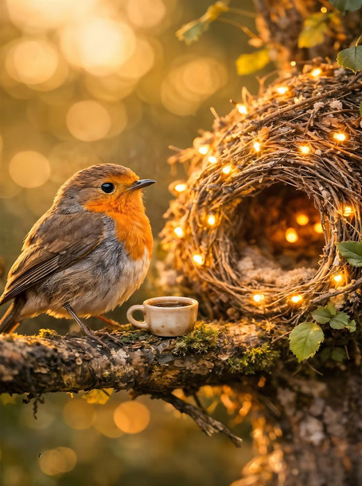Zuhause unter weitem Himmel - Der kleine Vogel in seinem Nest - CALVENDO Foto-Puzzle'