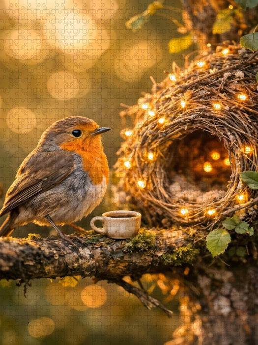 Zuhause unter weitem Himmel - Der kleine Vogel in seinem Nest - CALVENDO Foto-Puzzle'