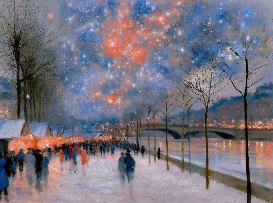 Weihnachtsmarkt am Fluss - CALVENDO Foto-Puzzle'