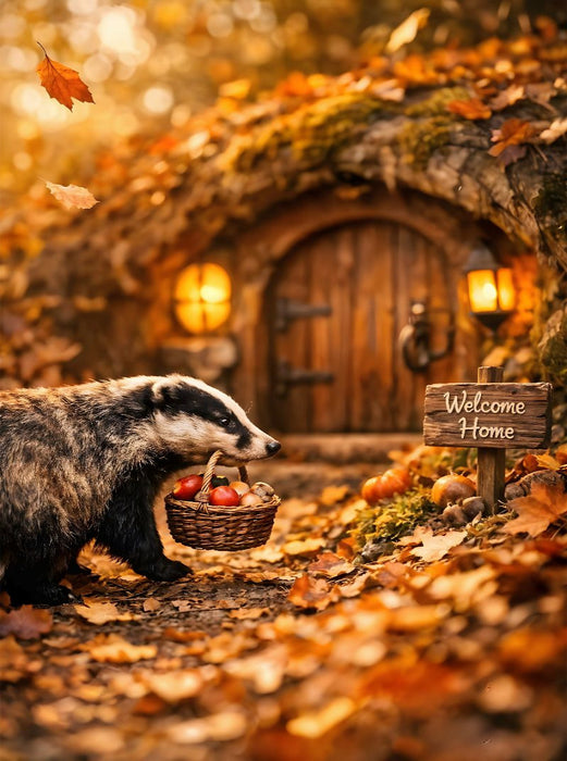 Mit vollen Händen heimwärts - Der kleine Dachs auf dem Heimweg - CALVENDO Foto-Puzzle'