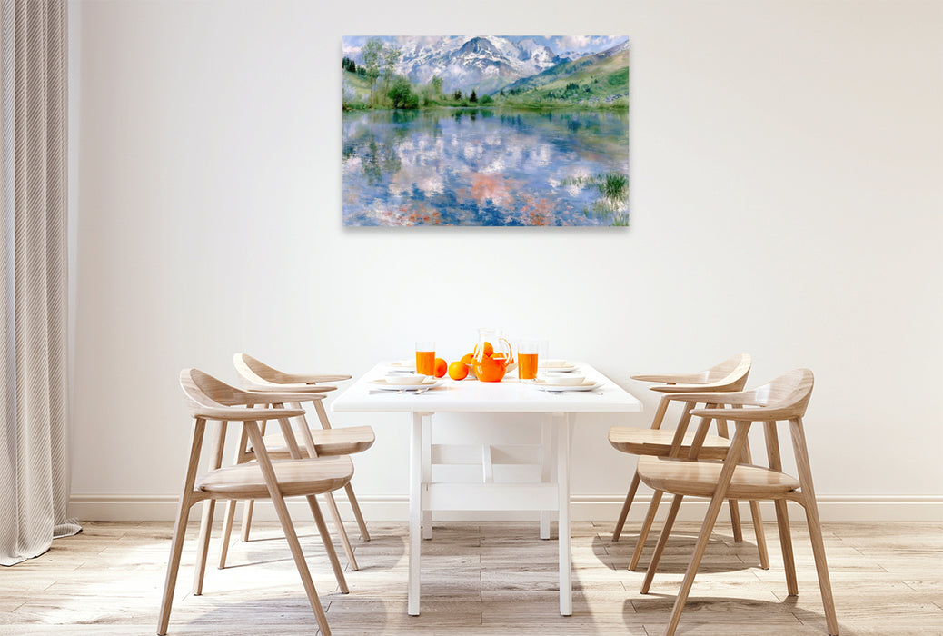 Premium Textil-Leinwand Romantischer Bergsee
