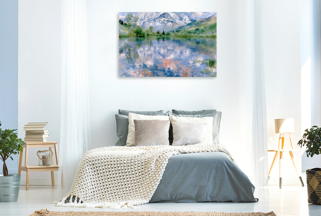 Premium Textil-Leinwand Romantischer Bergsee