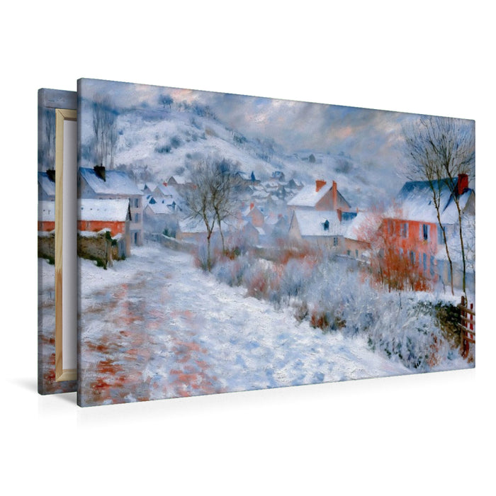 Premium Textil-Leinwand Winter im Dorf