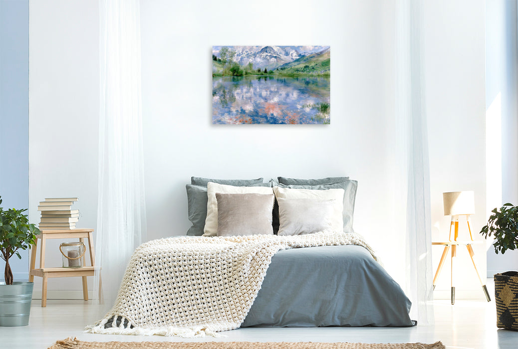 Premium Textil-Leinwand Romantischer Bergsee