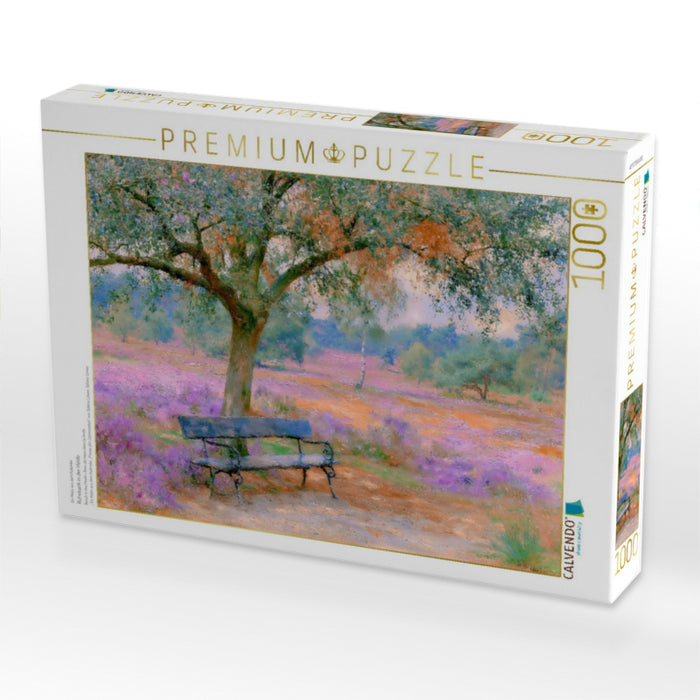 Ruhebank in der Heide - CALVENDO Foto-Puzzle'