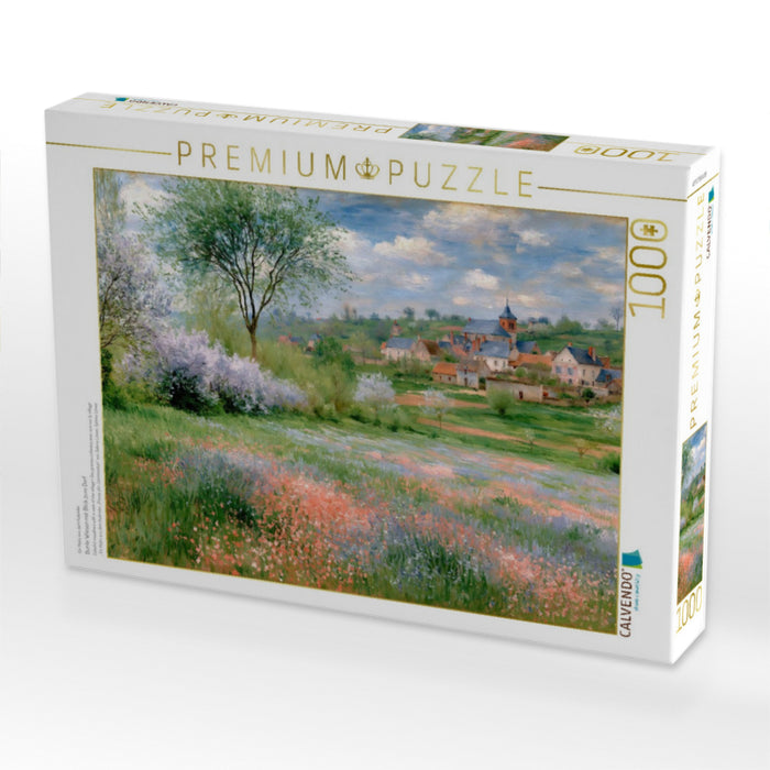 Bunte Wiesen mit Blick zum Dorf - CALVENDO Foto-Puzzle'
