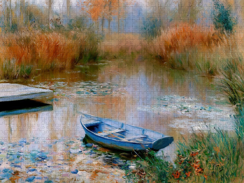 Stiller Weiher im Herbst - CALVENDO Foto-Puzzle'