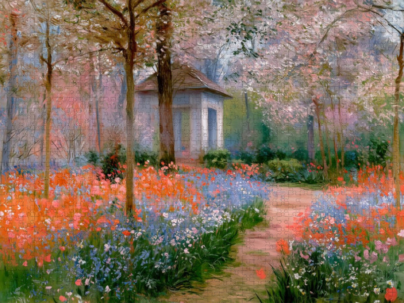 Pavillon im Frühlingsgarten - CALVENDO Foto-Puzzle'