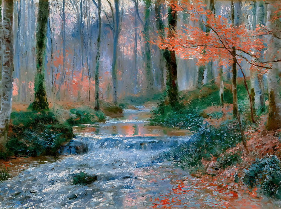 Kühler Bach im lichten Wald - CALVENDO Foto-Puzzle'